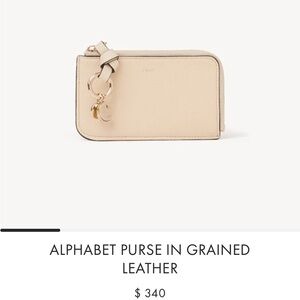 Chloe alphabet purse in grained leather beige